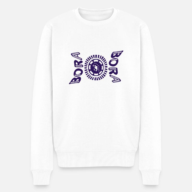 Tattoo-Karte Bora Bora - Männer Premium Bio Pullover - Weiß