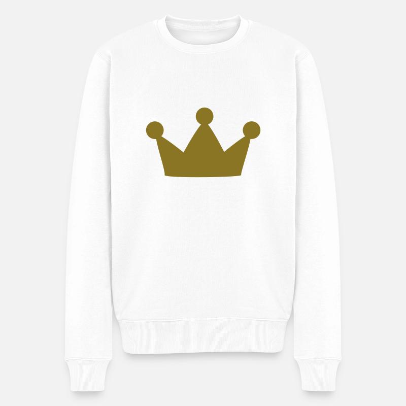 Krone - Männer Premium Bio Pullover - Weiß