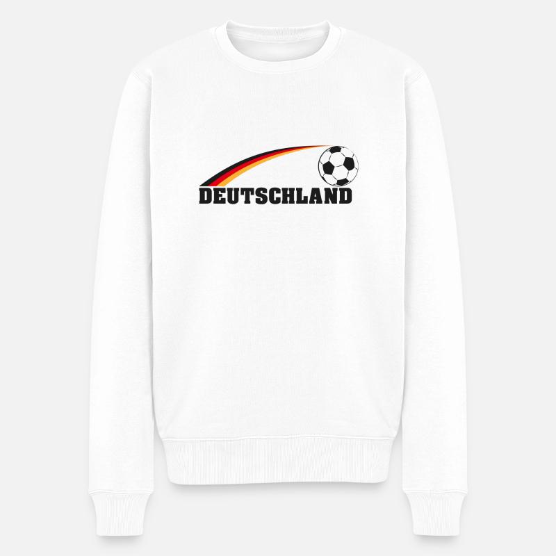 DEUTSCHLAND Bogen Fußball - pixel - Männer Premium Bio Pullover - Weiß