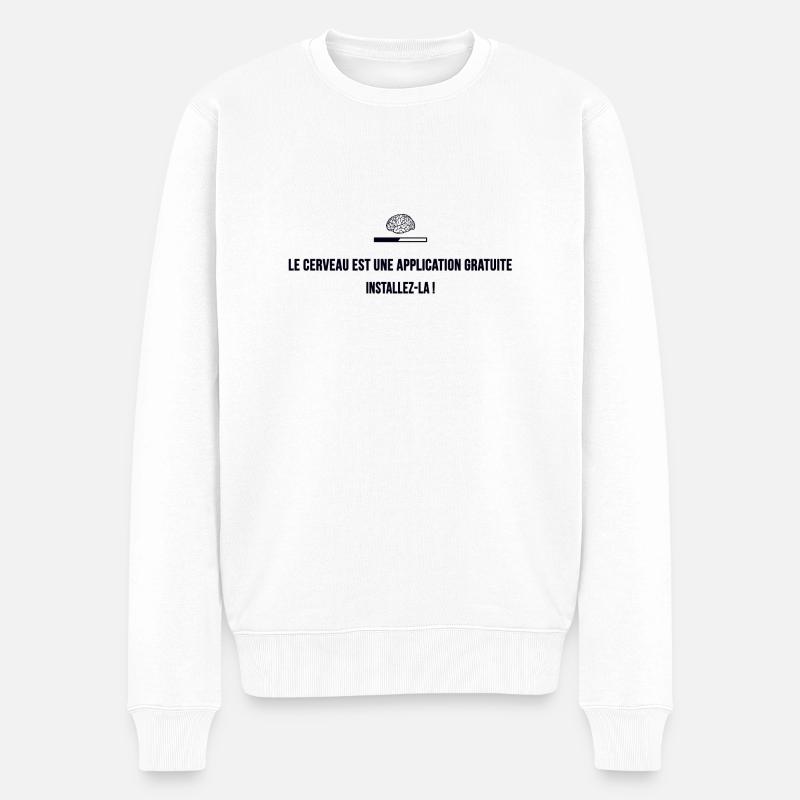 Application : cerveau - Pull Premium bio Homme - blanc