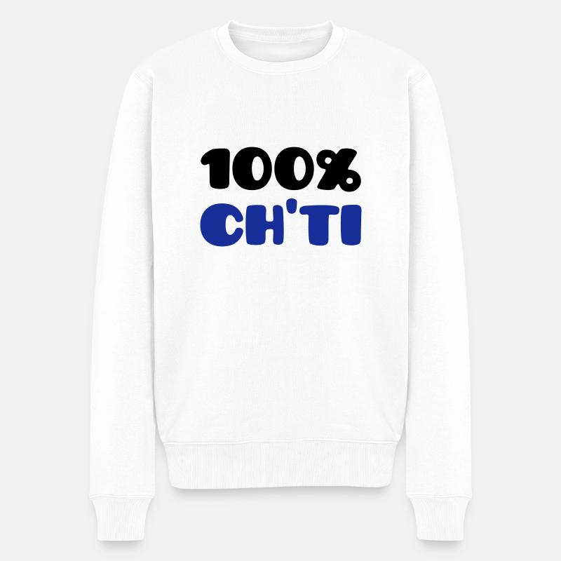 Ch'ti 100% (V) - Männer Premium Bio Pullover - Weiß