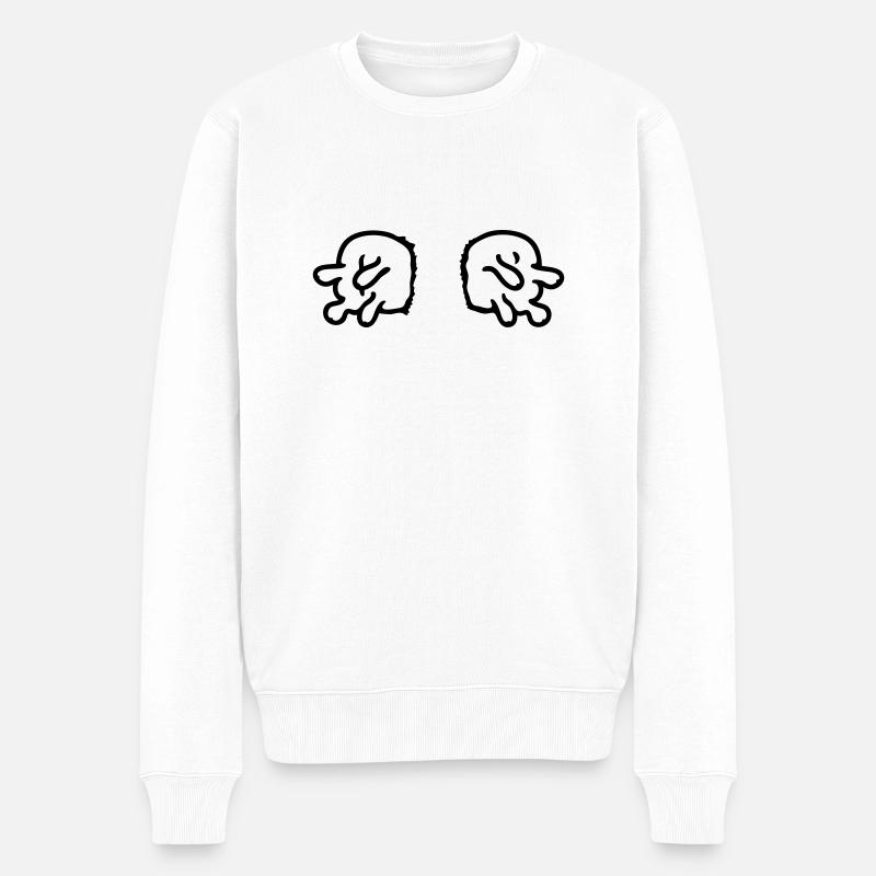 à double mamelle - ligne - Pull Premium bio Homme - blanc