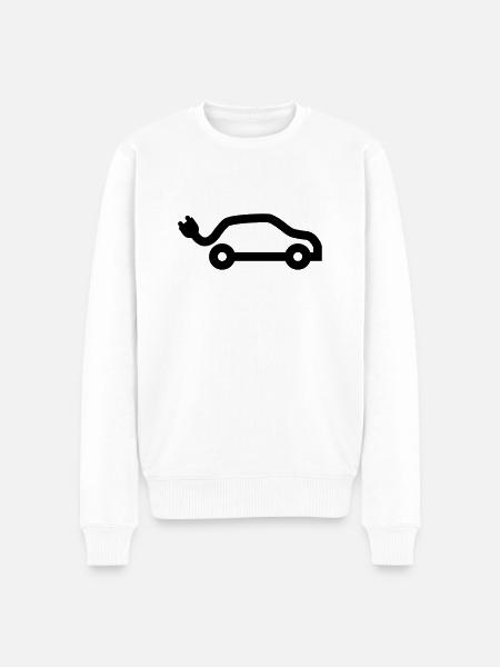 E-Car - Männer Premium Bio Pullover - Weiß