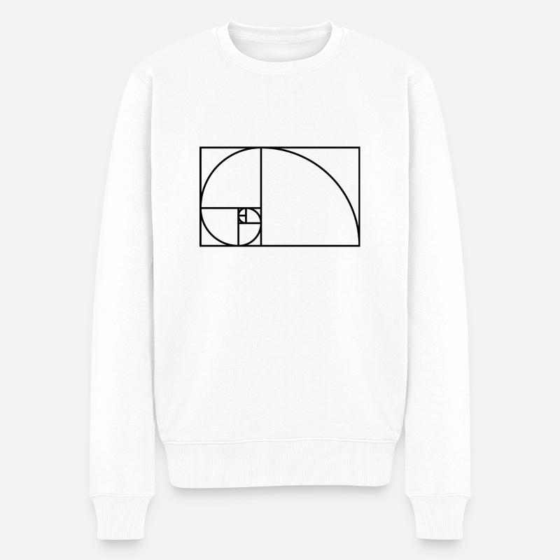 Fibonacci spiral math gift idea nerd - Men's Premium Organic Jumper - white