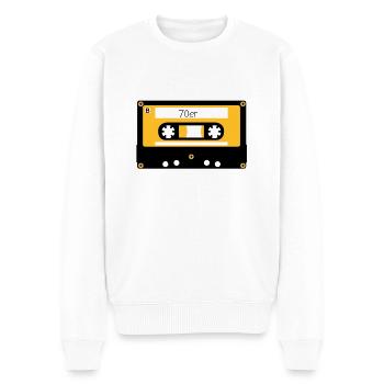 Kassette 70er - Männer Premium Bio Pullover - Weiß - Vorne - Thijin (182cm)