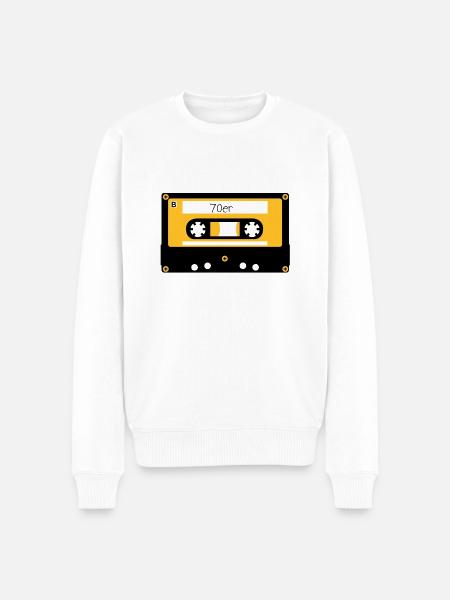 Kassette 70er - Männer Premium Bio Pullover - Weiß