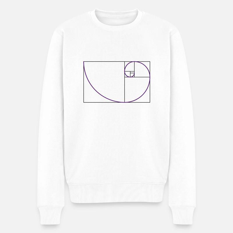 fibonacci, der Goldene Schnitt - Männer Premium Bio Pullover - Weiß