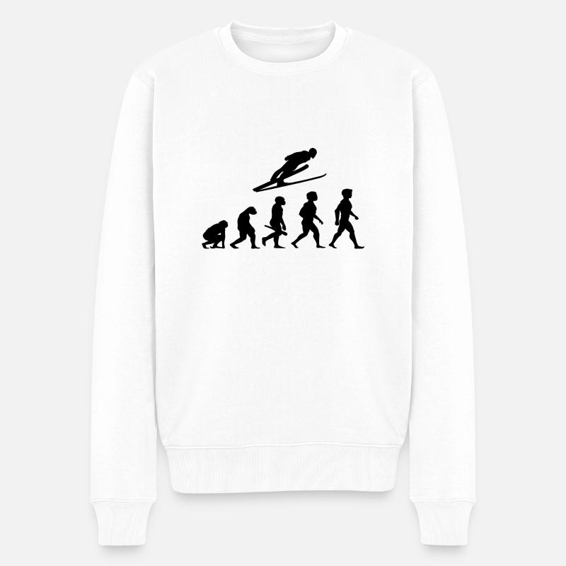Evolution Ski long jump ski flying ski jumping - Men's Premium Organic Jumper - white
