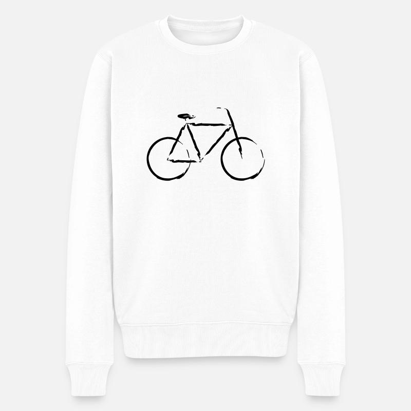 Fahrrad stilisiert - Männer Premium Bio Pullover - Weiß