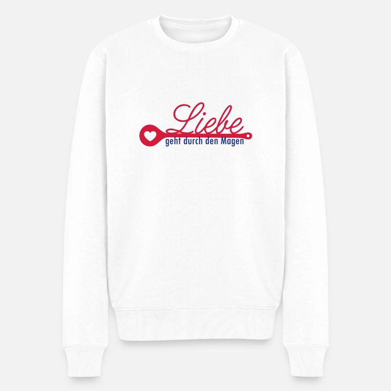 Magen Liebe - Männer Premium Bio Pullover - Weiß