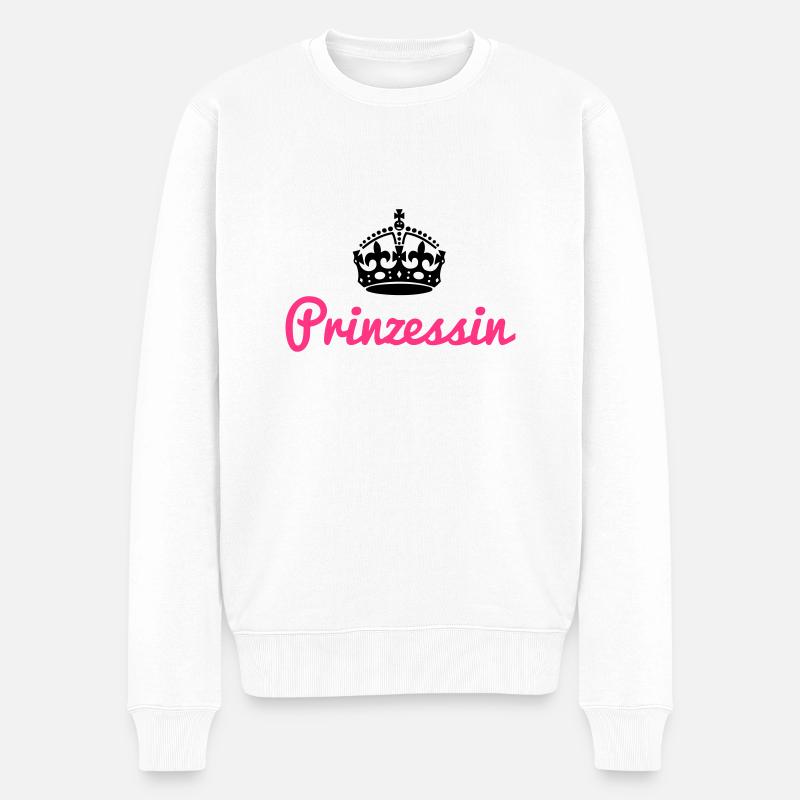 Prinzessin Krone - Männer Premium Bio Pullover - Weiß
