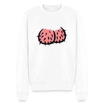 Penis - Männer Premium Bio Pullover - Weiß - Vorne - Thijin (182cm)