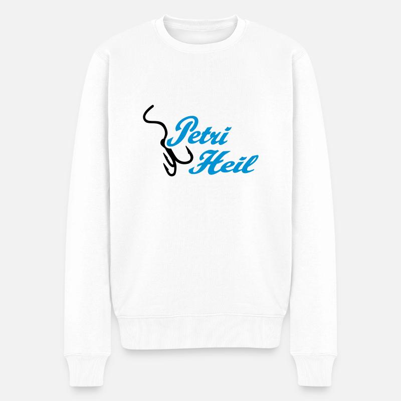 Petri Heil - Männer Premium Bio Pullover - Weiß