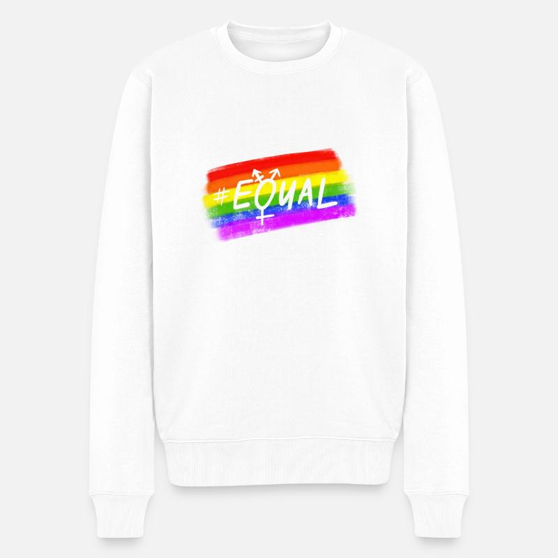 Equal Pride - Männer Premium Bio Pullover - Weiß