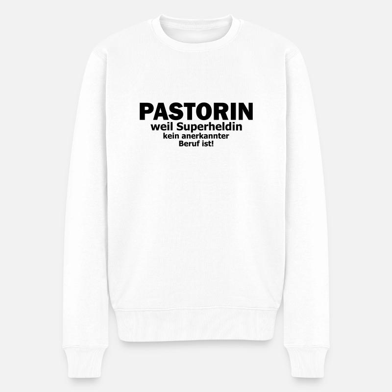 pastorin - Männer Premium Bio Pullover - Weiß