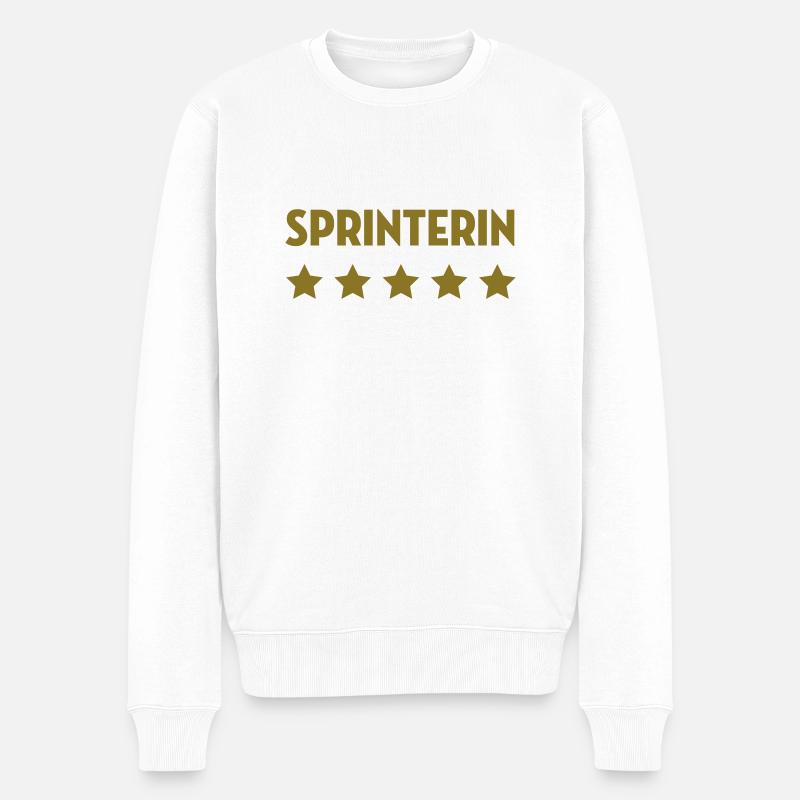 Leichtathletik / Sprint / Sprinter / Sprinterin - Männer Premium Bio Pullover - Weiß