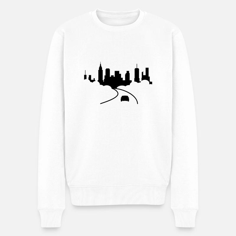 Stadt - Männer Premium Bio Pullover - Weiß