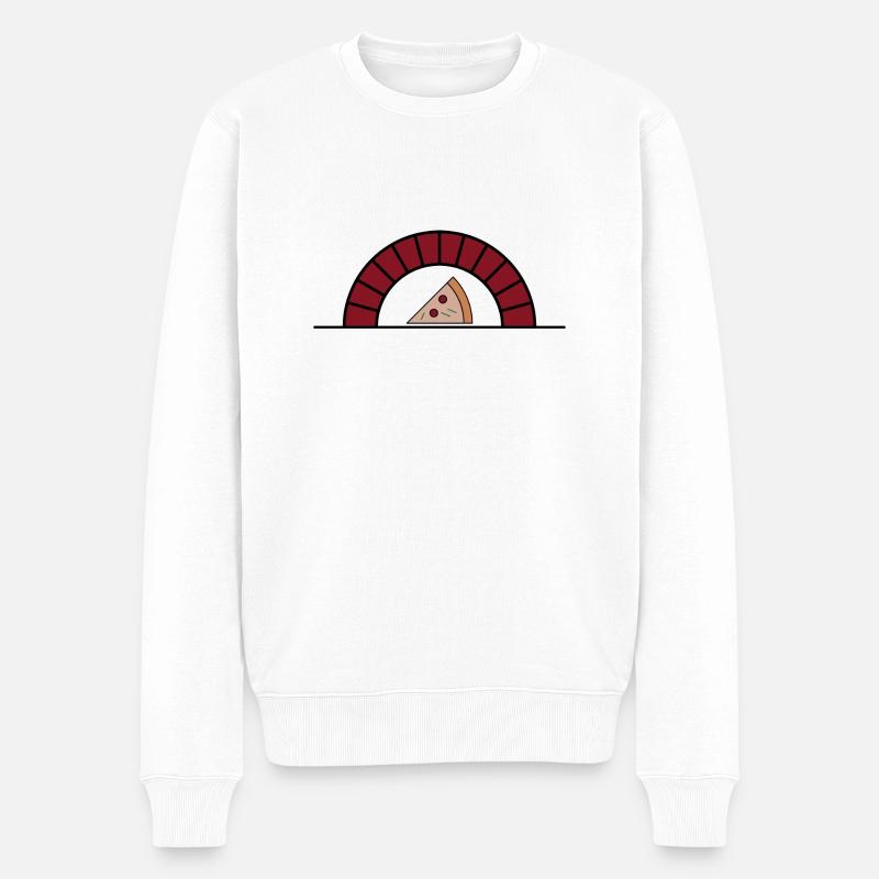 pizza im ofen - Männer Premium Bio Pullover - Weiß