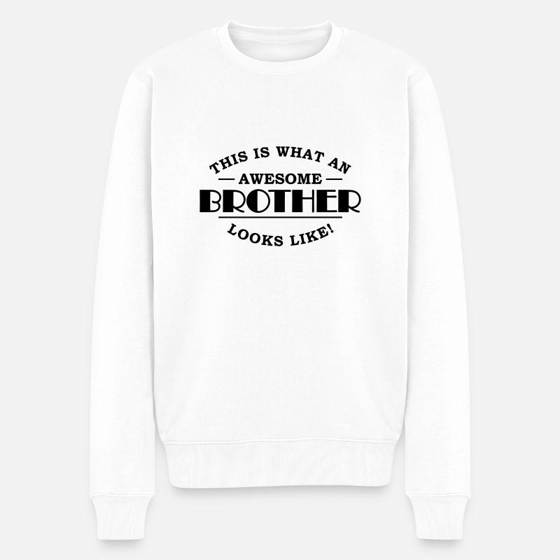 This is what an awesome brother looks like - Männer Premium Bio Pullover - Weiß