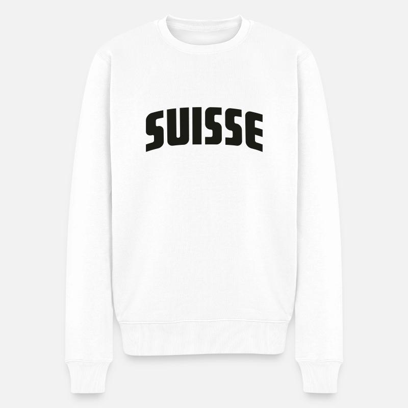 SUISSE - Männer Premium Bio Pullover - Weiß