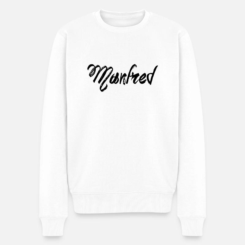 Manfred - Männer Premium Bio Pullover - Weiß