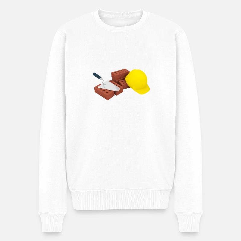 Ziegel Kellenhelm - Männer Premium Bio Pullover - Weiß