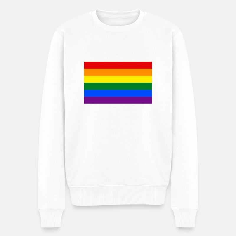 Homo Flagge - Männer Premium Bio Pullover - Weiß