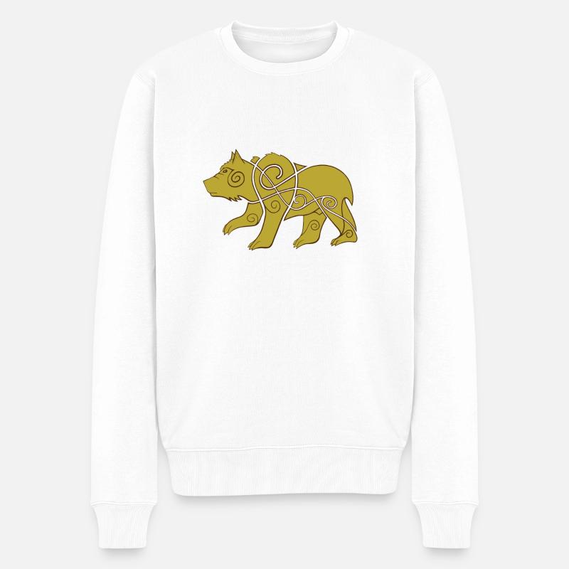 Ein Wikinger-Druide, der sich in Bärenform verwandelt - Männer Premium Bio Pullover - Weiß