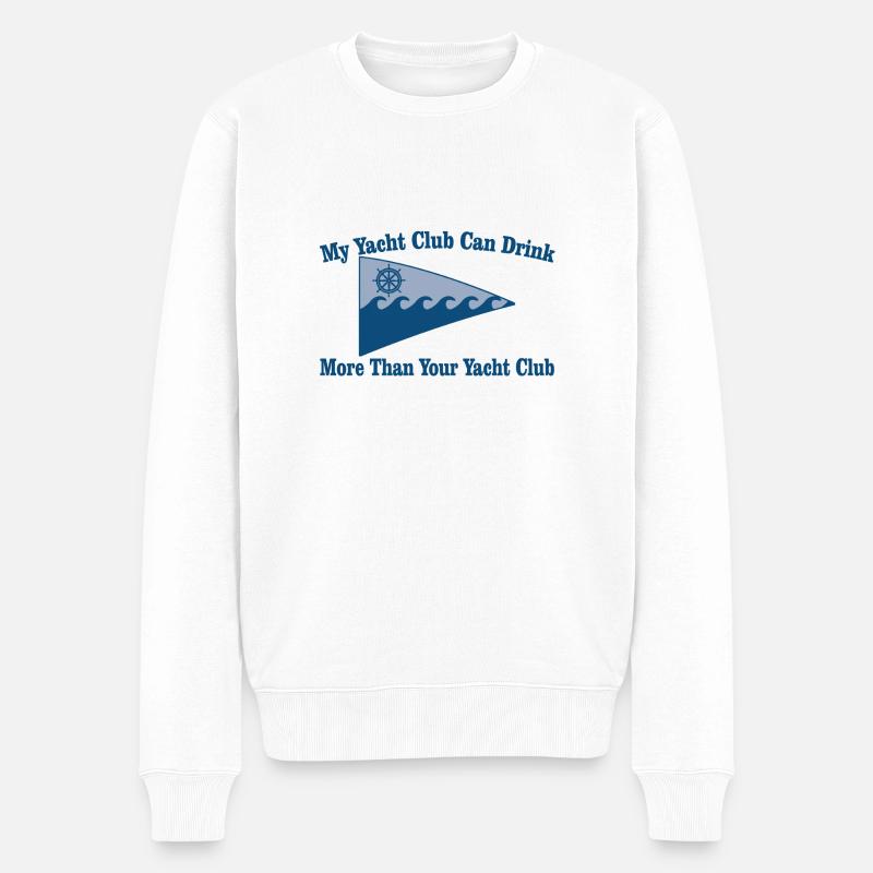 Yacht Club Getränk - Männer Premium Bio Pullover - Weiß