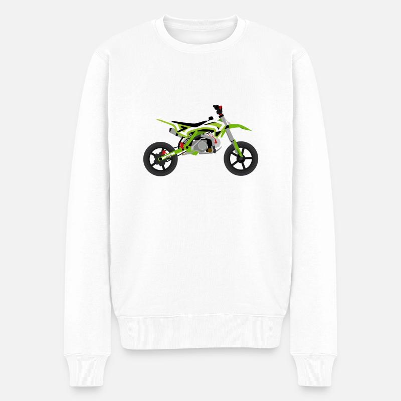 super Moto Vert Blanc - Pull Premium bio Homme - blanc