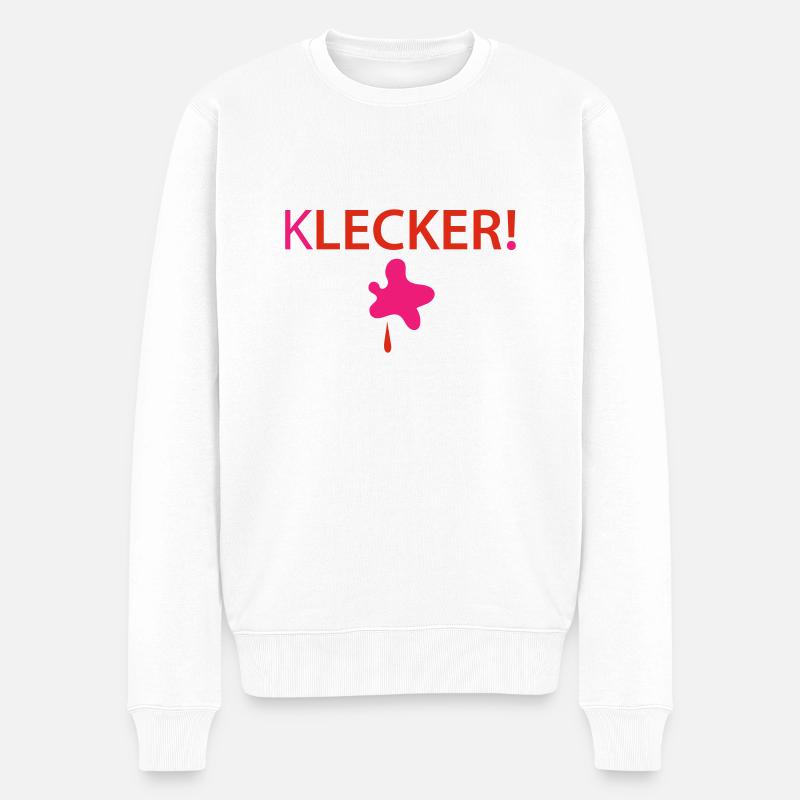 Lecker Klecker - Männer Premium Bio Pullover - Weiß