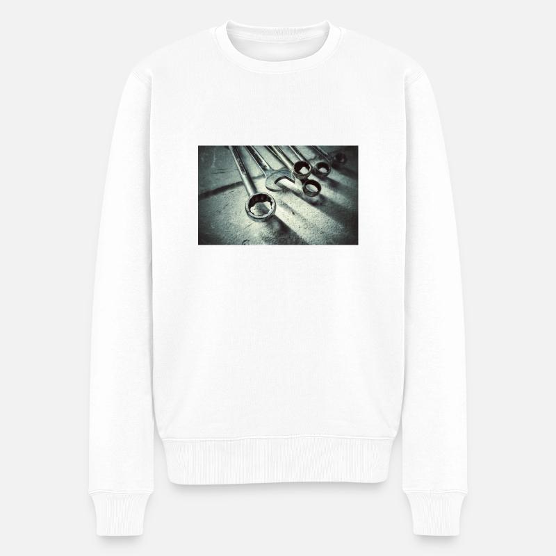 Schrauber Schraubenschlüssel - Männer Premium Bio Pullover - Weiß