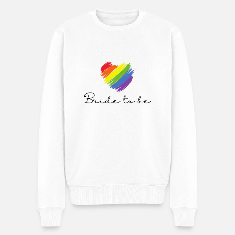 Bride to be - Pride Edition - Männer Premium Bio Pullover - Weiß