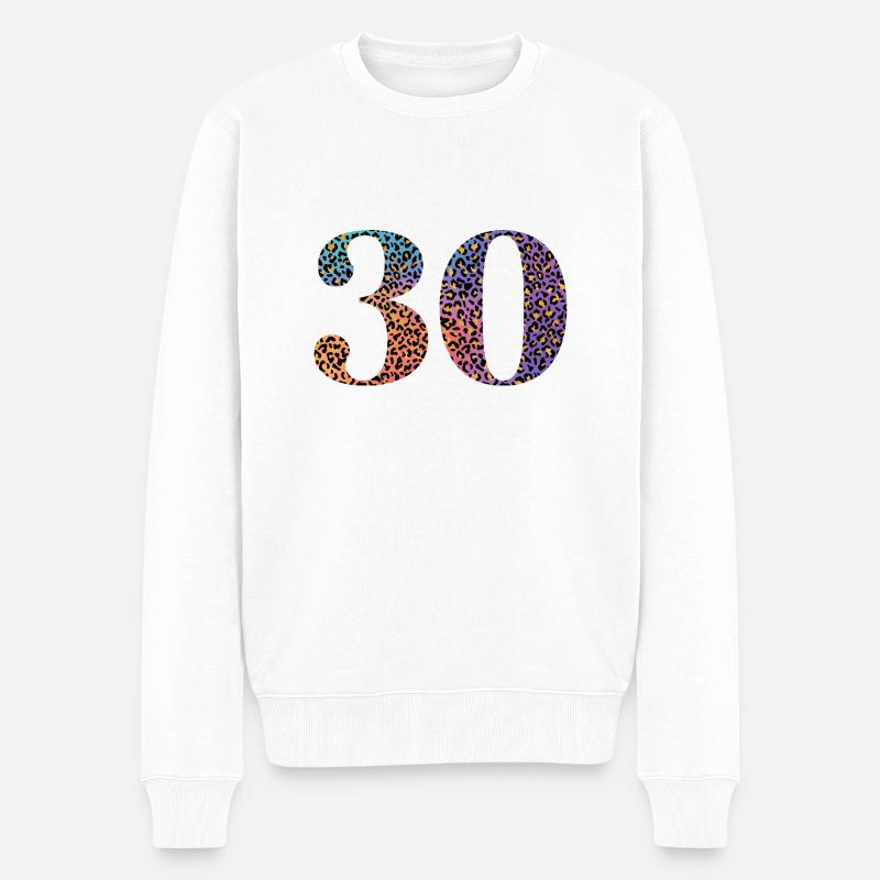 30e anniversaire léopard - Pull Premium bio Homme - blanc