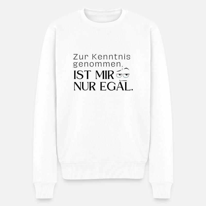 Ist mir egal - Männer Premium Bio Pullover - Weiß