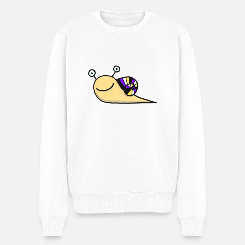Escargot non-binaire - Pull Premium bio Homme - blanc