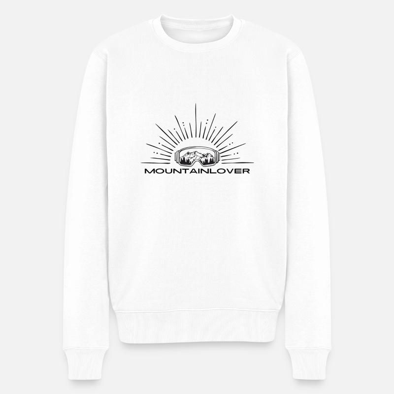 Mountaintlover - Männer Premium Bio Pullover - Weiß