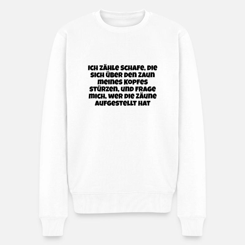 Gedankensprüche - Männer Premium Bio Pullover - Weiß