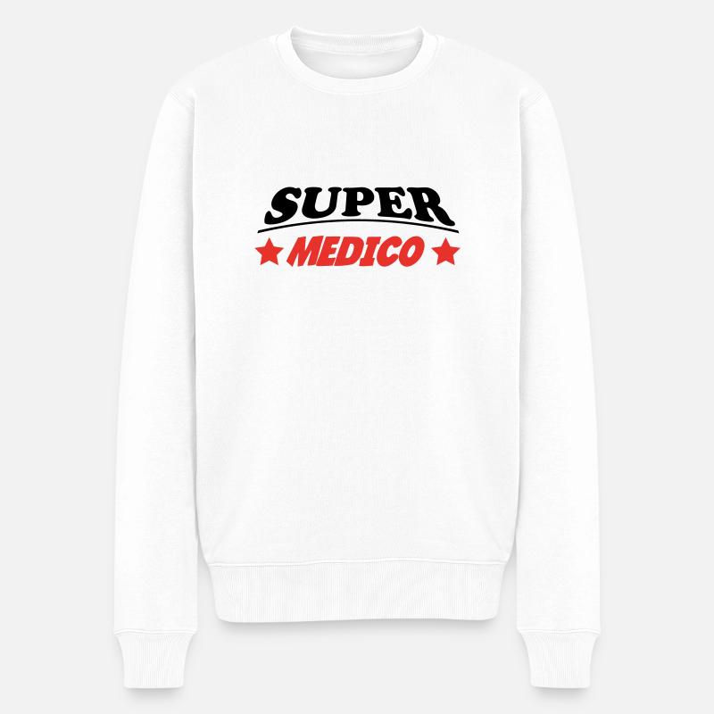 SUPER MEDICO - Pull Premium bio Homme - blanc