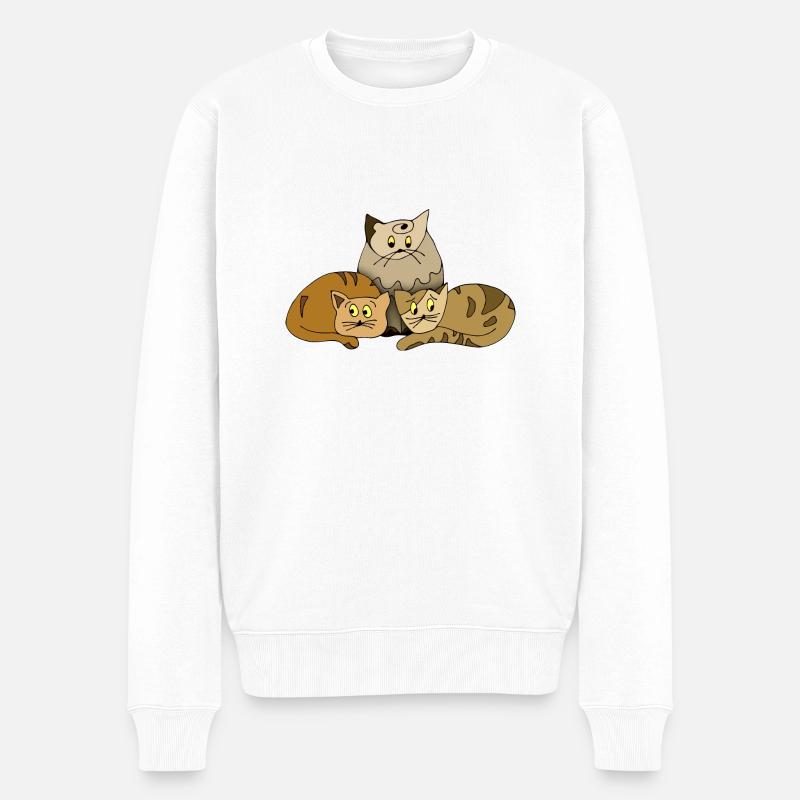 Chats - Pull Premium bio Homme - blanc
