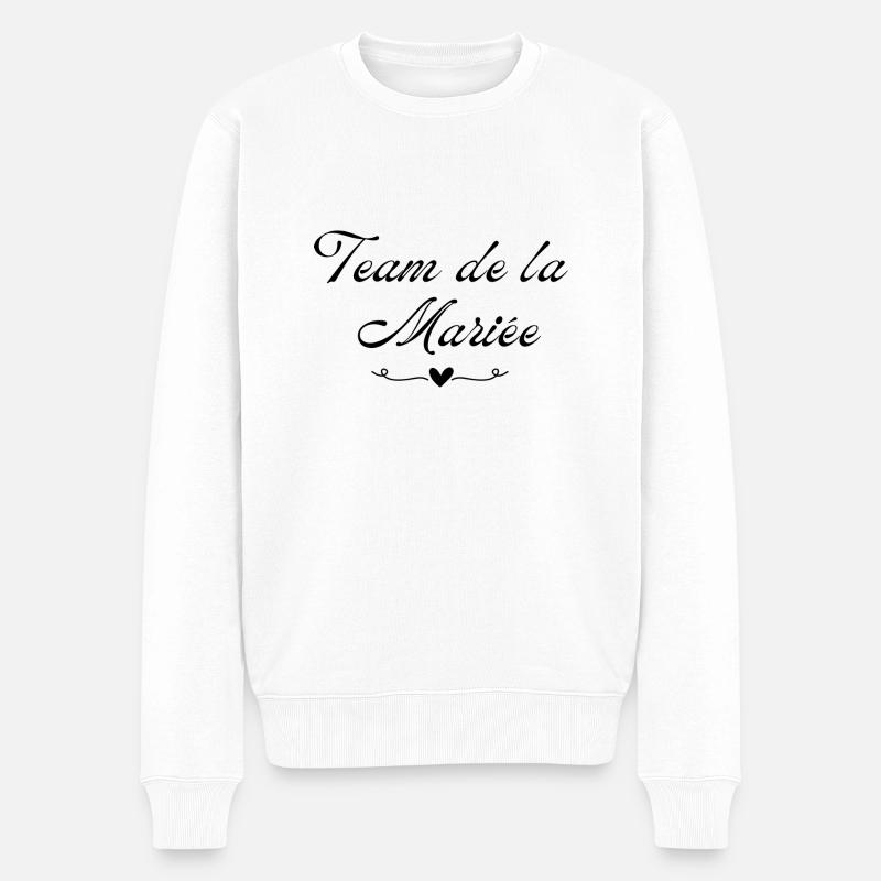 Team des Brautherzens - Männer Premium Bio Pullover - Weiß