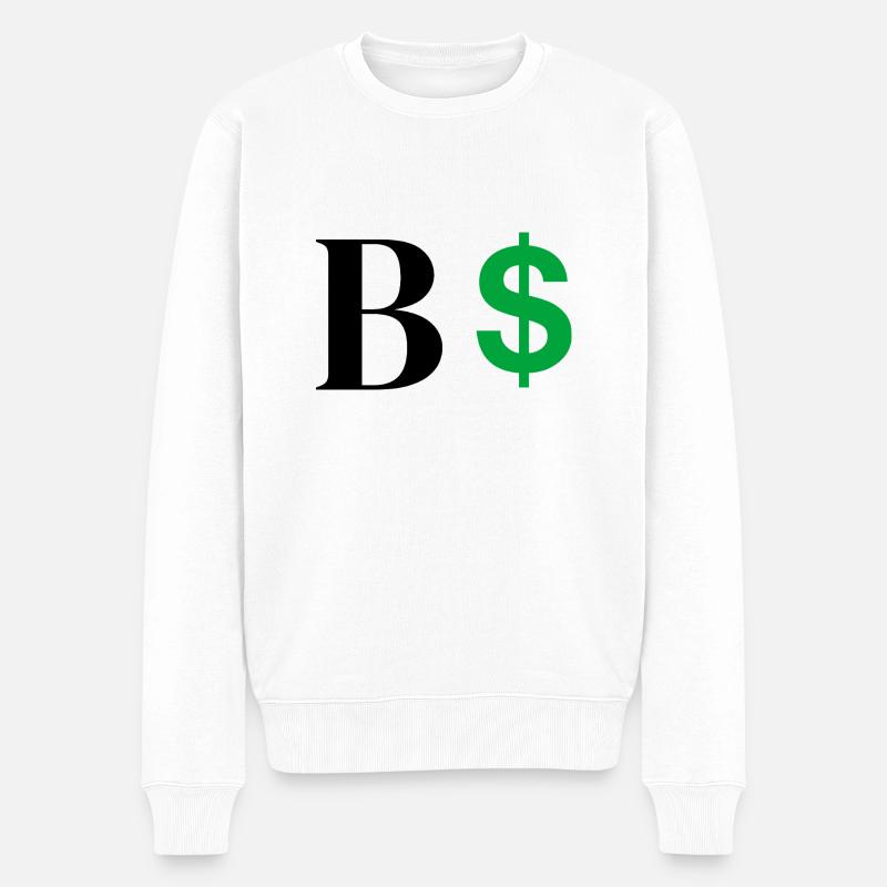 Lettre b dollar - Pull Premium bio Homme - blanc