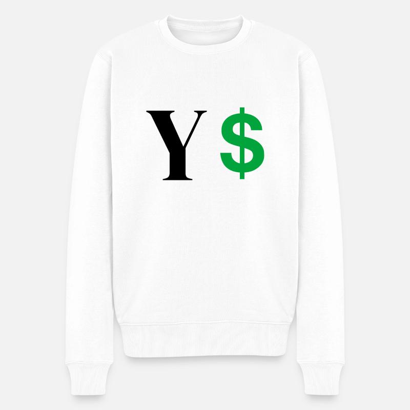 Lettre y dollar - Pull Premium bio Homme - blanc