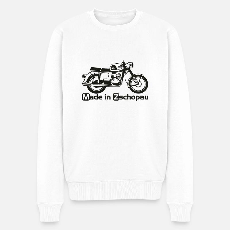 MZ TS 150 125 Motorrad - Männer Premium Bio Pullover - Weiß