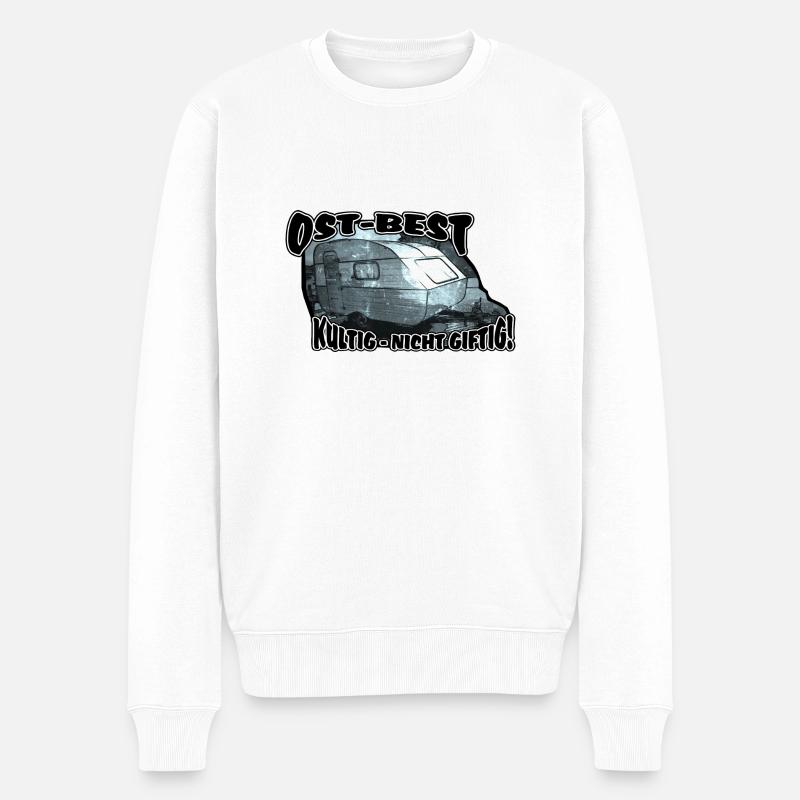 Qek Aero DDR Wohnwagen - Männer Premium Bio Pullover - Weiß