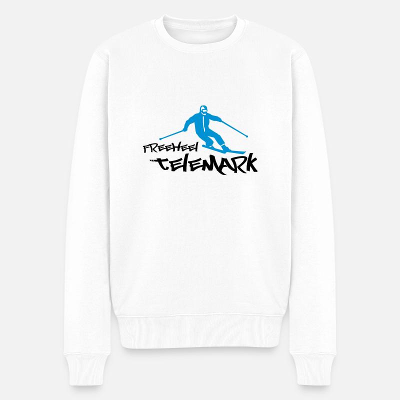 freeheel telemark - Männer Premium Bio Pullover - Weiß