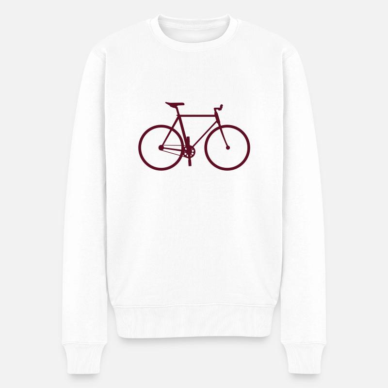 Fahrrad einfach - Männer Premium Bio Pullover - Weiß