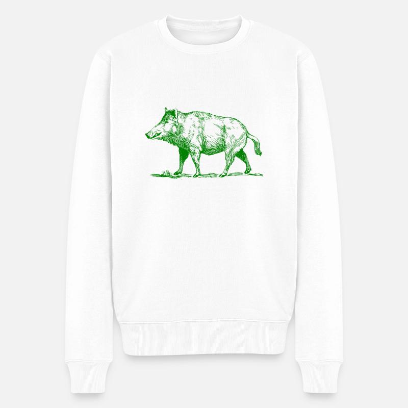 pig39 - Pull Premium bio Homme - blanc