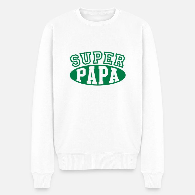 Super Dad - Pull Premium bio Homme - blanc