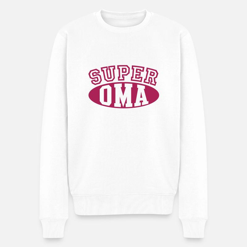 Super Oma - Männer Premium Bio Pullover - Weiß